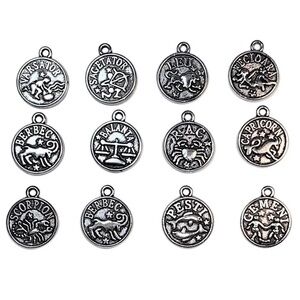 New 12pcs Constellation DIY Pendants Jewelry Making Bracelets Earrings Necklace